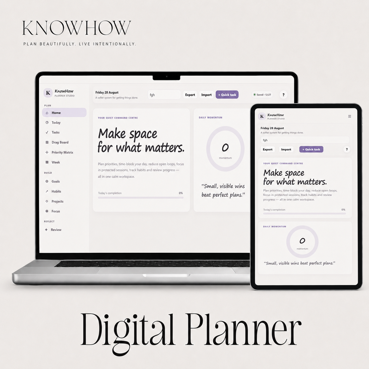 Digital Productivity Planner | Daily, Weekly, Habit & Goal Tracker