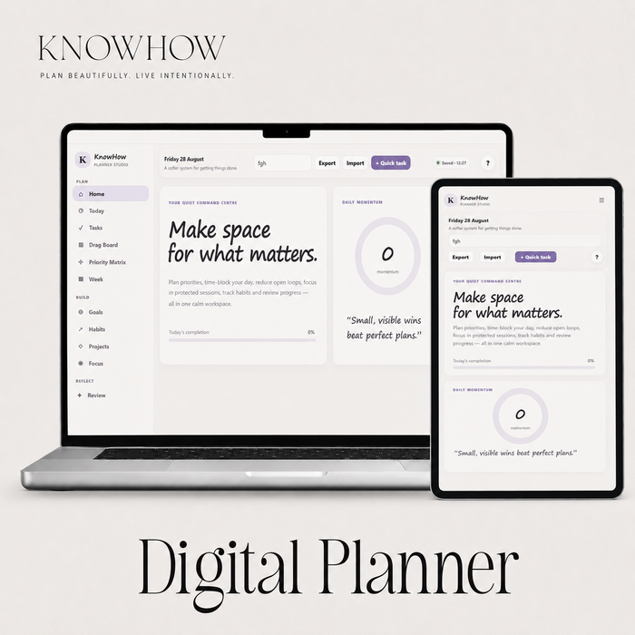 Digital Productivity Planner | Daily, Weekly, Habit & Goal Tracker