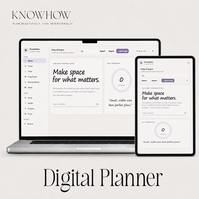 Digital Productivity Planner | Daily, Weekly, Habit & Goal Tracker