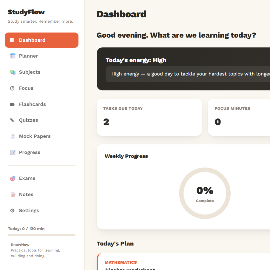 StudyFlow: Study Smarter. Remember More.
