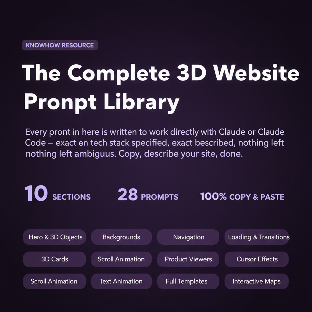 3D Website Prompts for Claude — Ready Made
