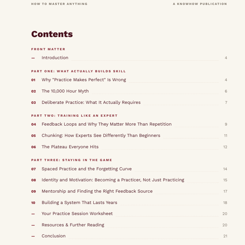 How to Master Anything: What Deliberate Practice Actually Requires