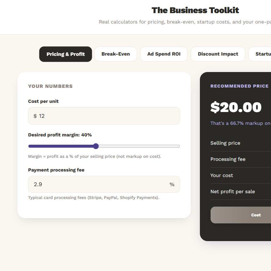 The Business Bundle: Profit, Pricing & Growth Toolkit